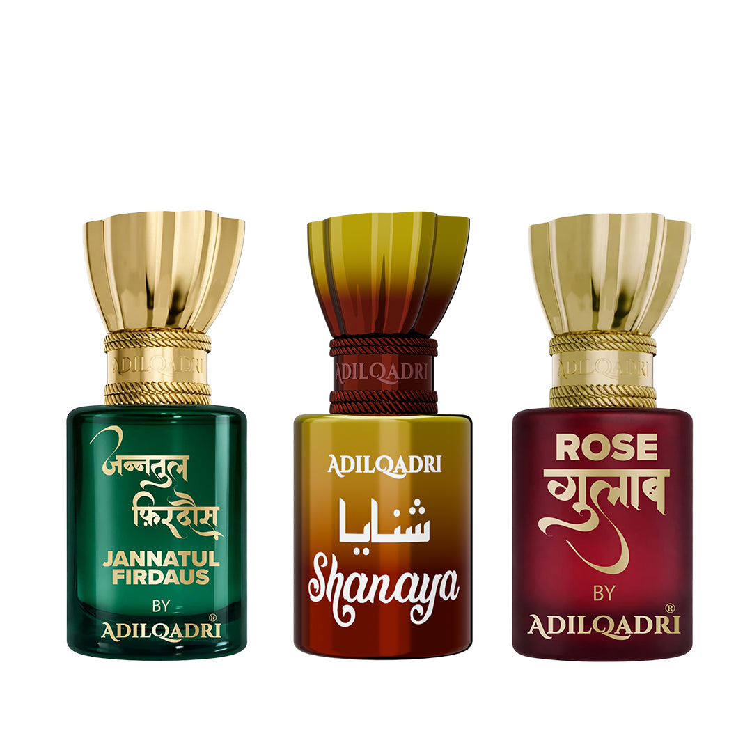 Jannatul Firdaus, Shanaya And Rose Attar Pack of 3 5.5 ML Each