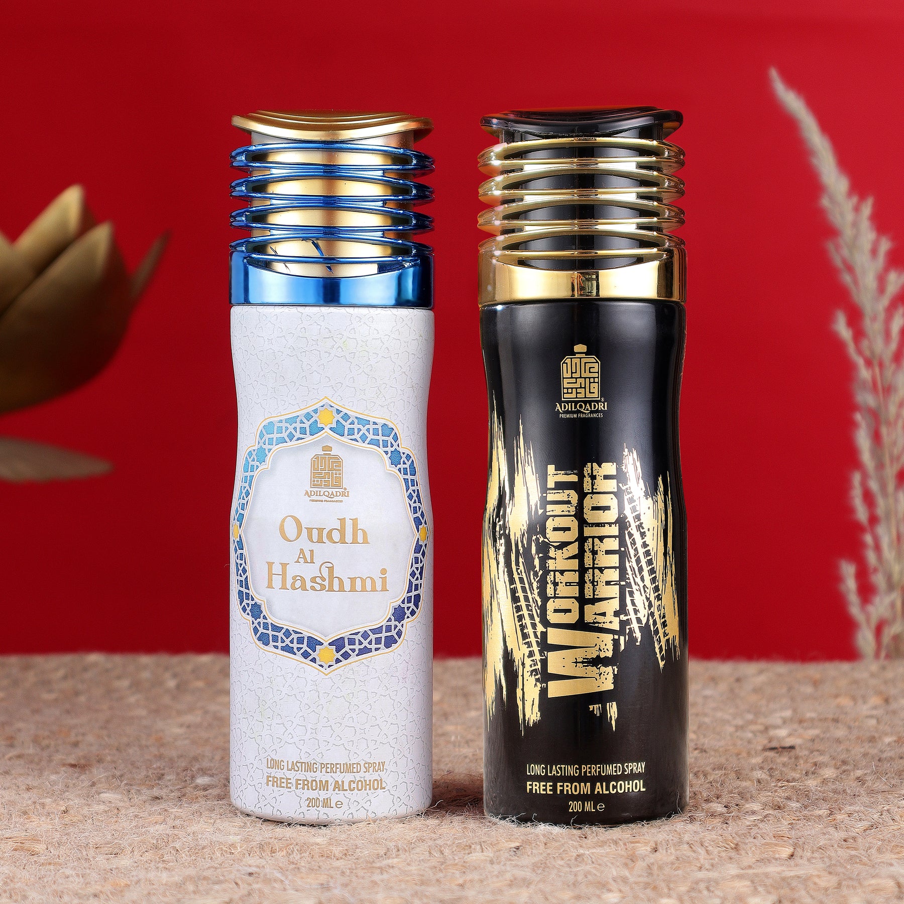COMBO Oudh Al Hashmi & Workout Warrior Alcohol Free Premium Deodorant Body spray 200 ML Each