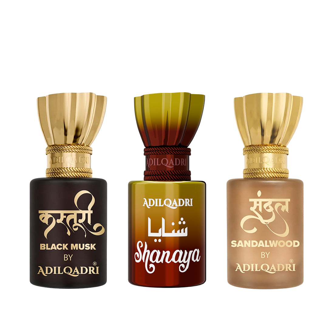 Kasturi, Shanaya And Sandal (Chandan) Attar Pack of 3 5.5 ML Each