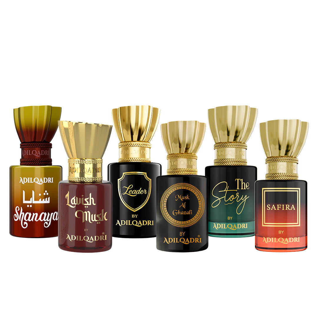 Pack Of 6 Shanaya, Lavish Musk, Leader, Musk Al Ghazali, The Story, Safira Attar 5.5 Ml Each