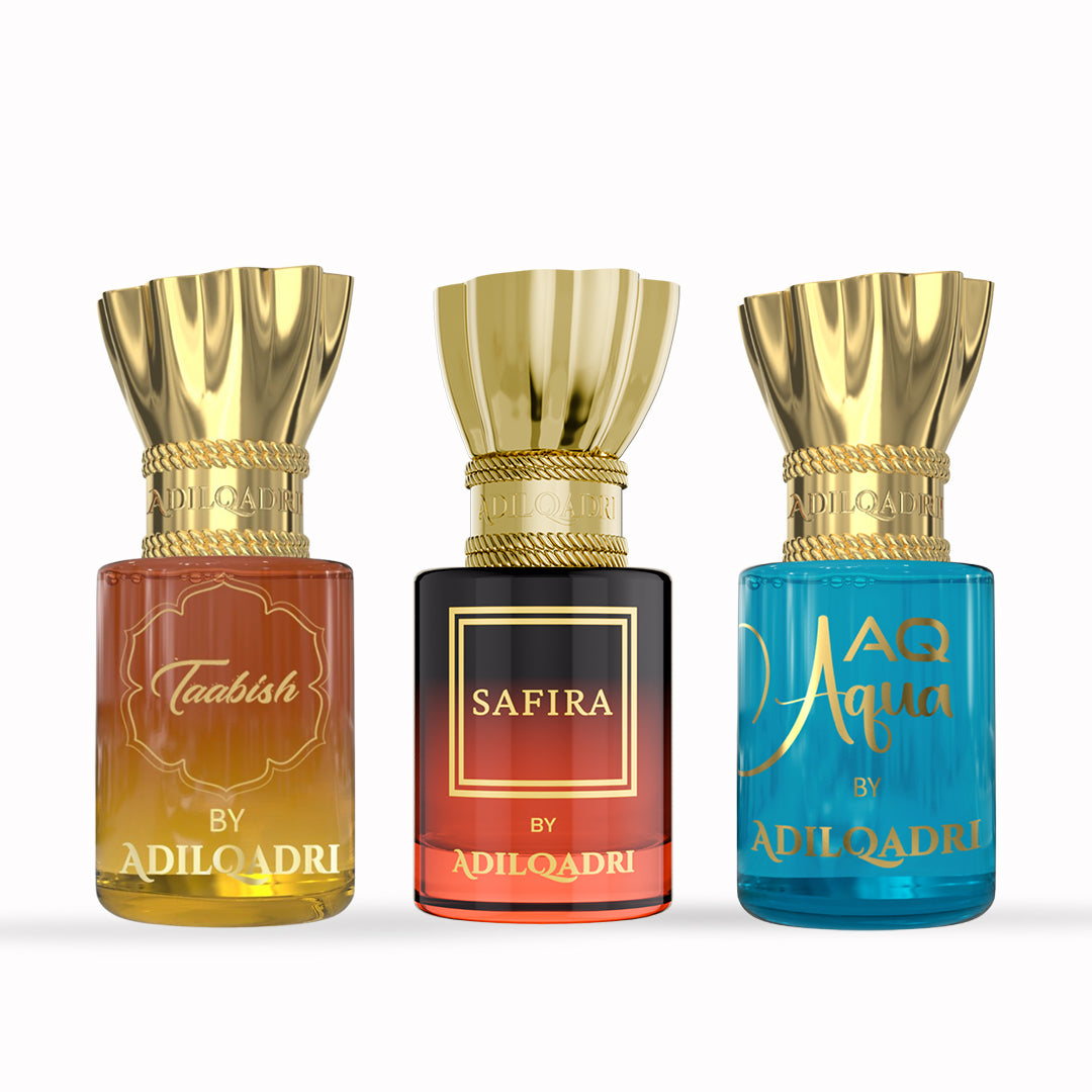 3 Pcs Attar Set Taabish, Safira And AQ Aqua 5.5 ML Each