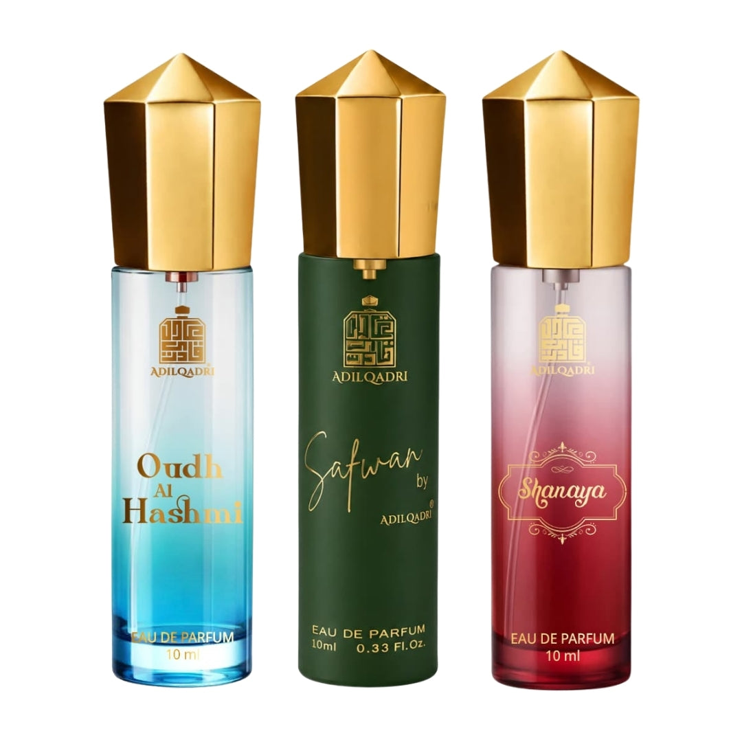 Pack Of 3 Oudh AL Hasmi, Safwan And Shanaya Perfume Spray 10 ML Each