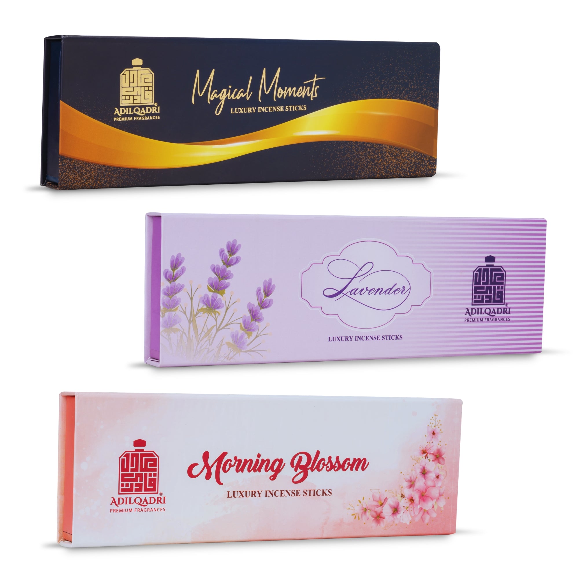 Pack Of 3 Magical Moments, Lavender & Morning Blossom Agarbatti ( Incense Sticks ) 50gm Each