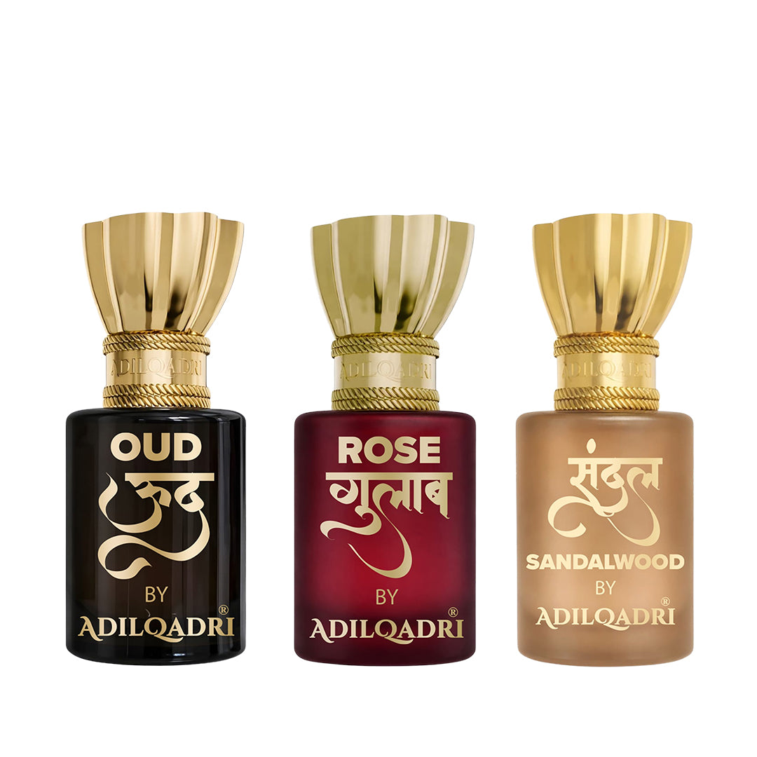 Pack of 3 Oud Attar, Rose And Sandal (Chandan) Attar 5.5 ML Each