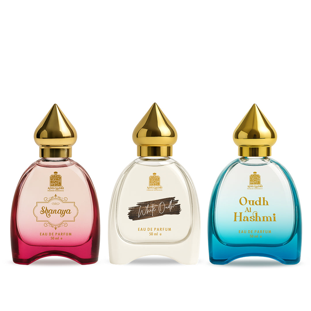 3 Pcs Perfume Set Shanaya, White Oudh And Oudh Al Hashmi Perfume Spray 50 Ml Each