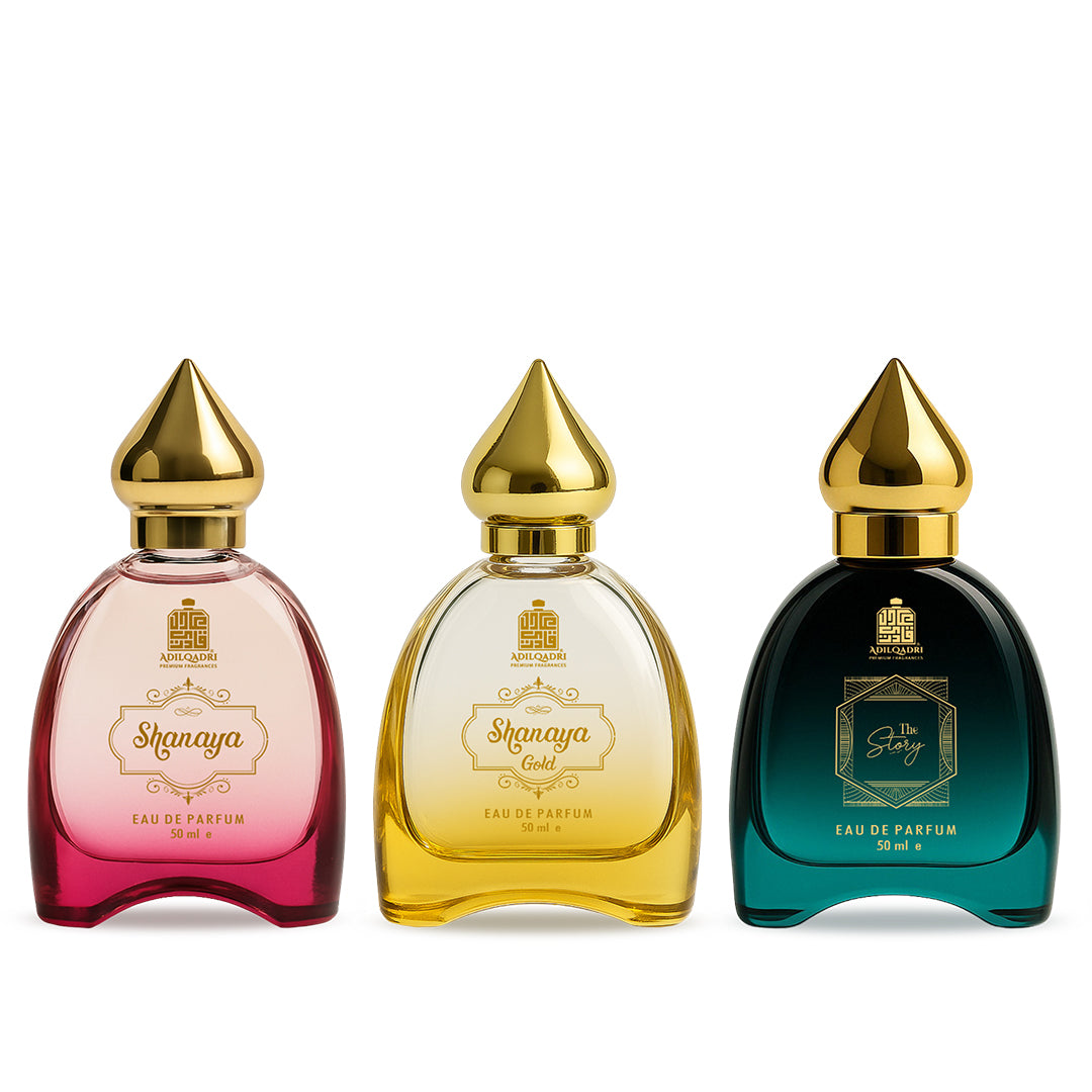 3 Pcs Perfume Set Shanaya, Shanaya Gold And The Story Perfume Spray 50 Ml Each