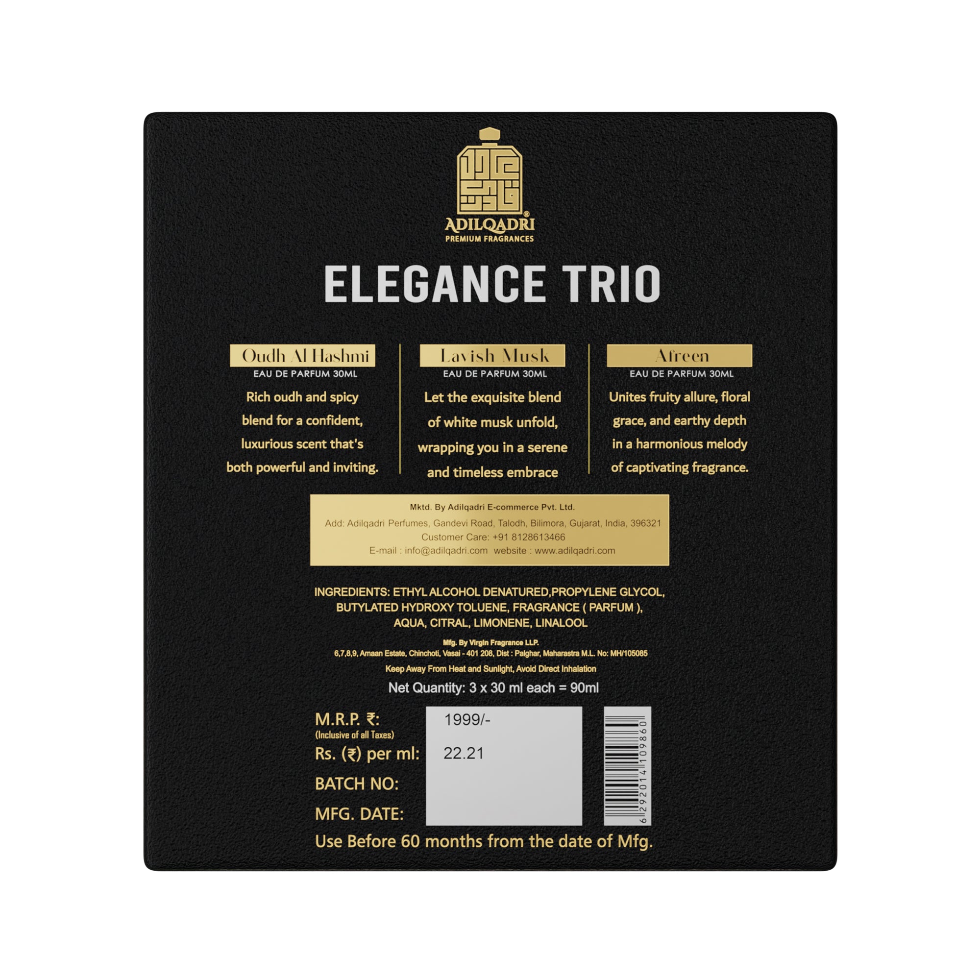 Elegance Trio 3 Pcs Premium Perfume Spray 30ml x 3