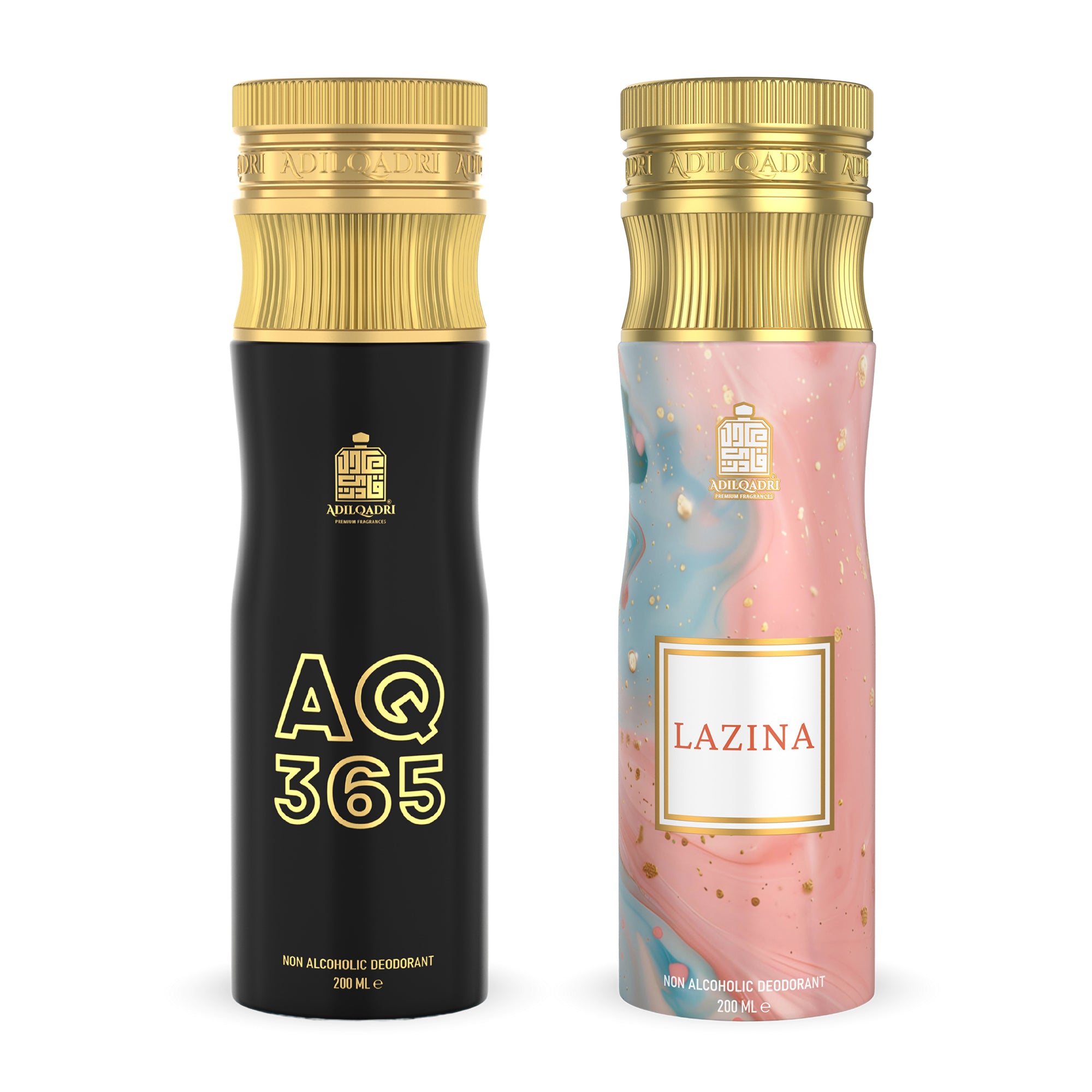 Pack of 2 AQ 365 And Lazina Non-Alcoholic Deodorant Body Spray 200 ML