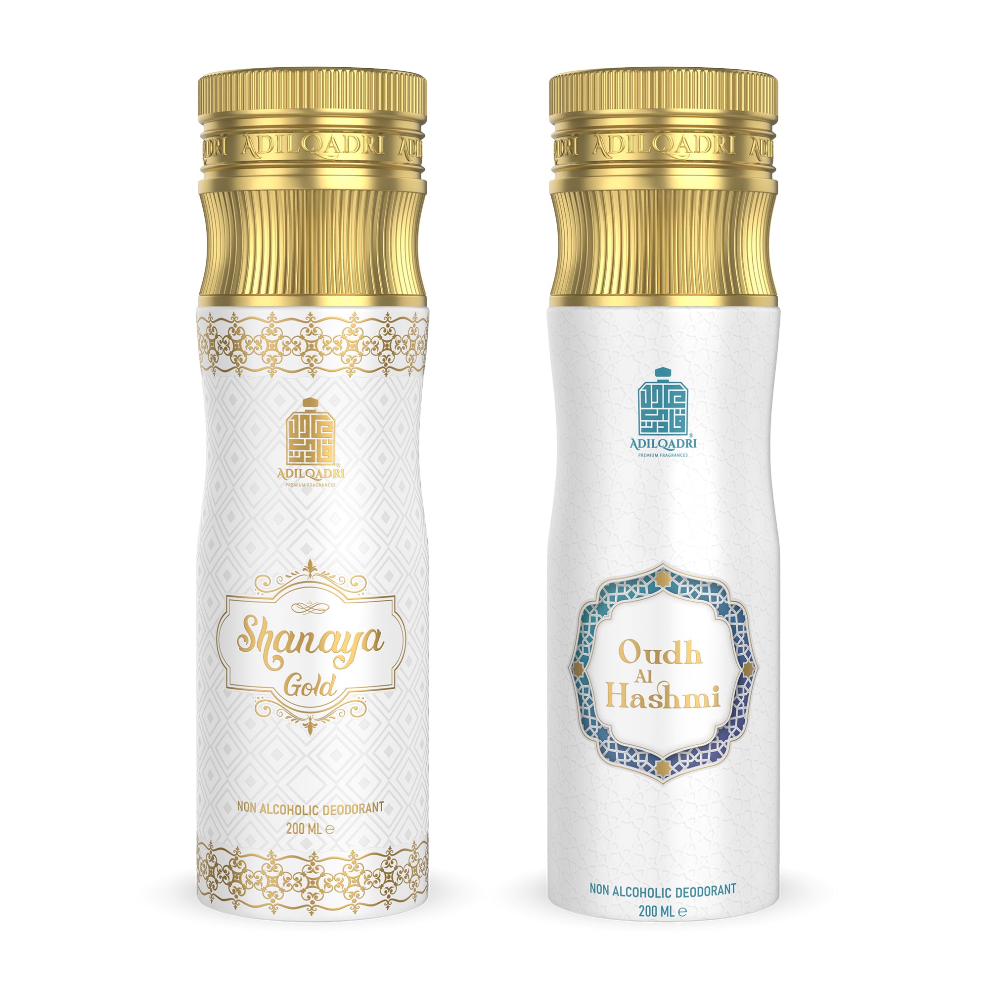 Pack of 2 Shanaya Gold And Oudh Al Hashmi Non-Alcoholic Deodorant Body Spray 200 ML Each