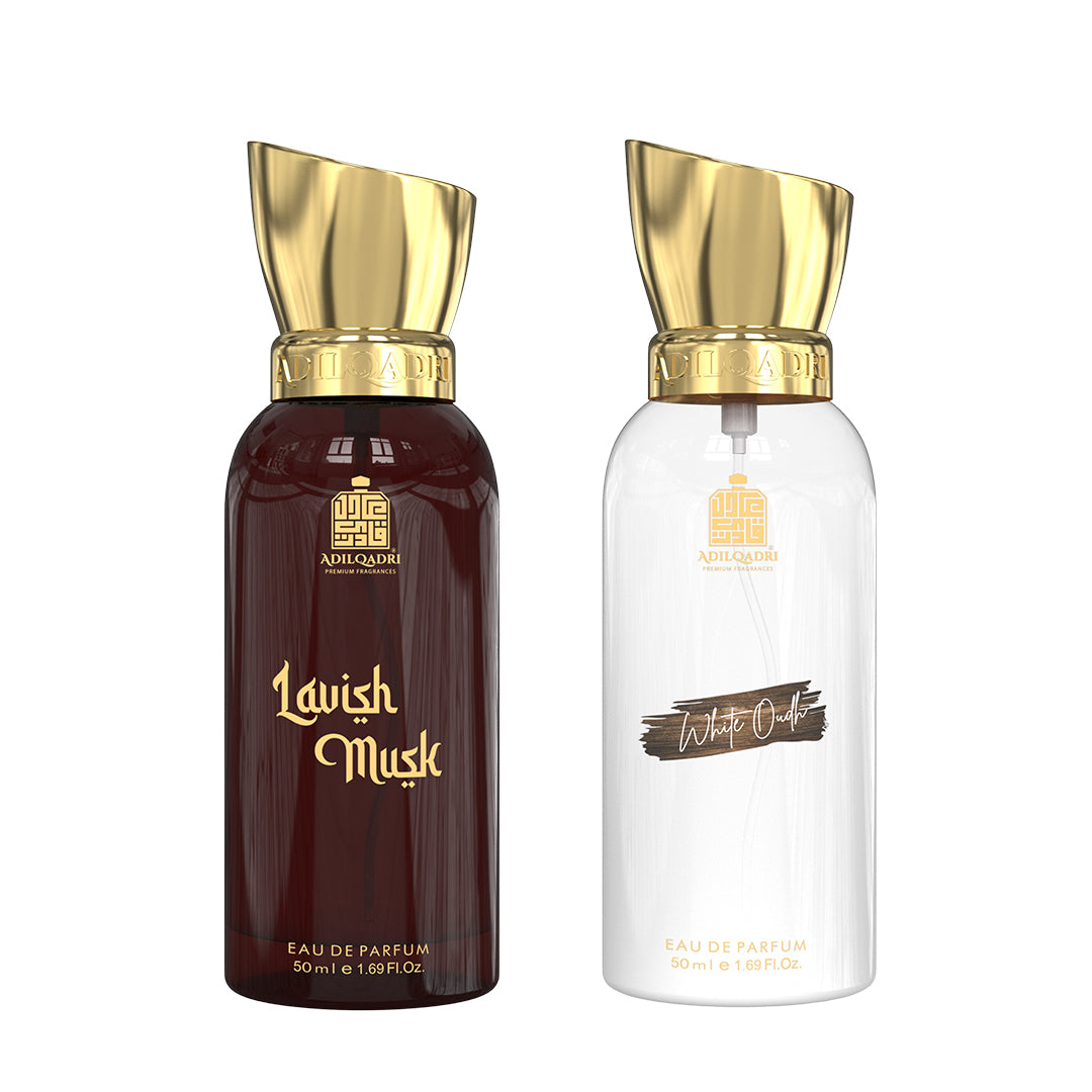 Pack Of 2 White Oudh And Lavish Musk Premium Perfume Sprays 50ML x 2