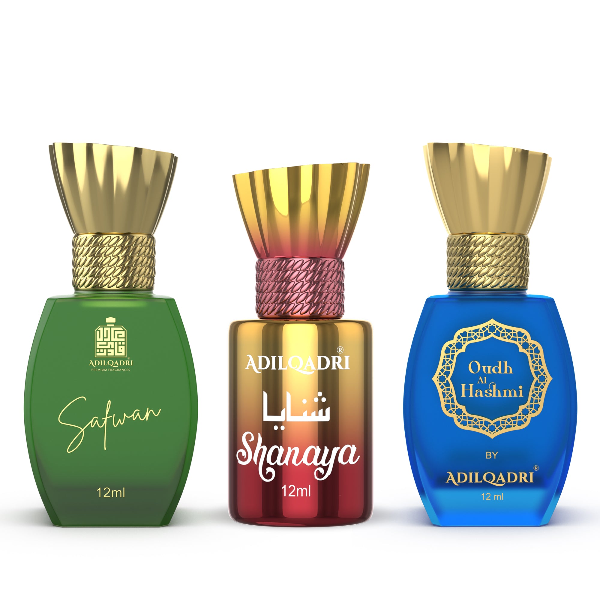 3 Pcs Attar Set Safwan, Shanaya And Oudh Al Hashmi 12ml Each