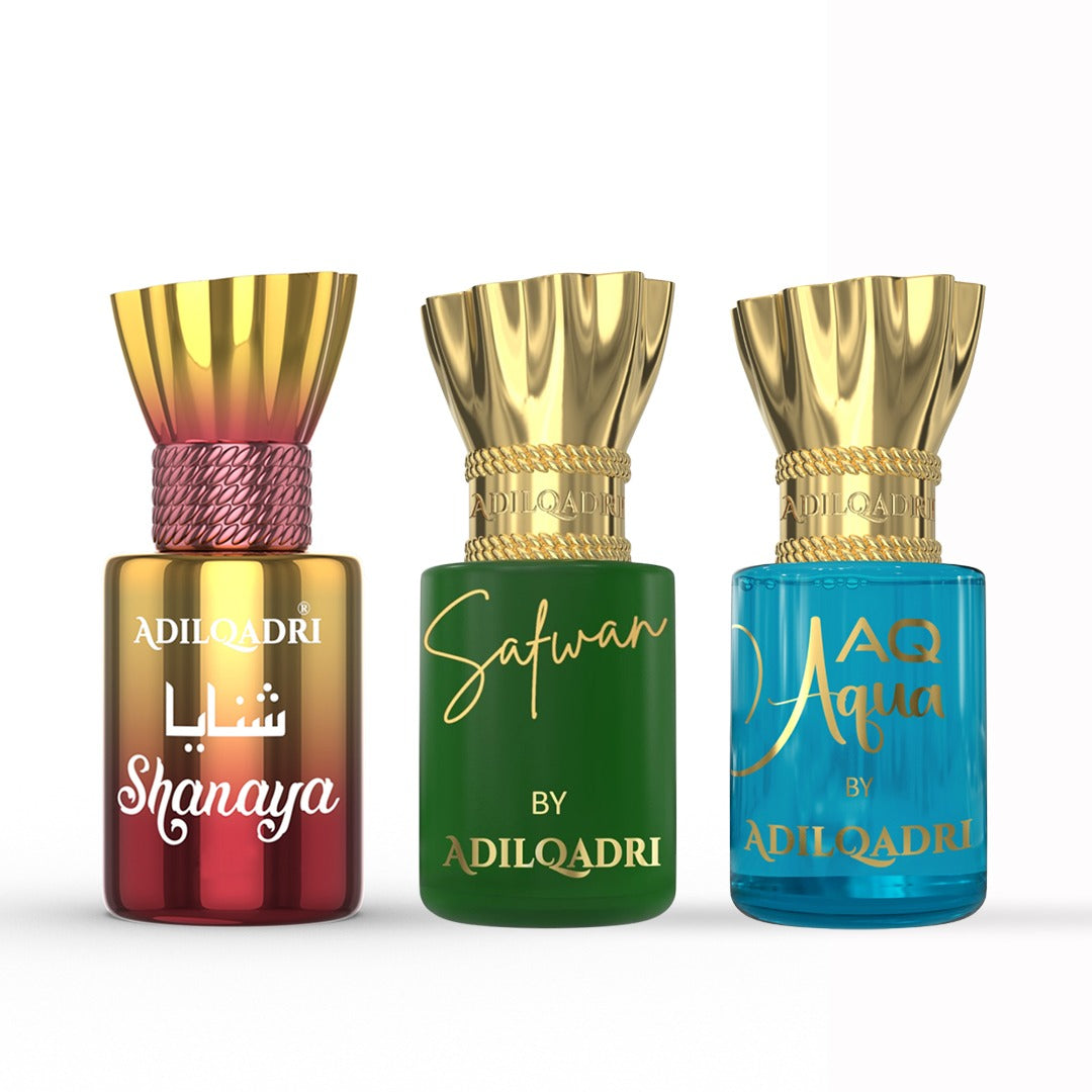 3 Pcs Attar Set Shanaya, Safwan And AQ Aqua 5.5 ML Each