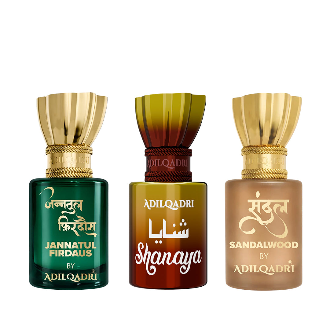 Jannatul Firdaus, Shanaya And Sandal (Chandan) Attar Pack of 3 5.5 ML Each