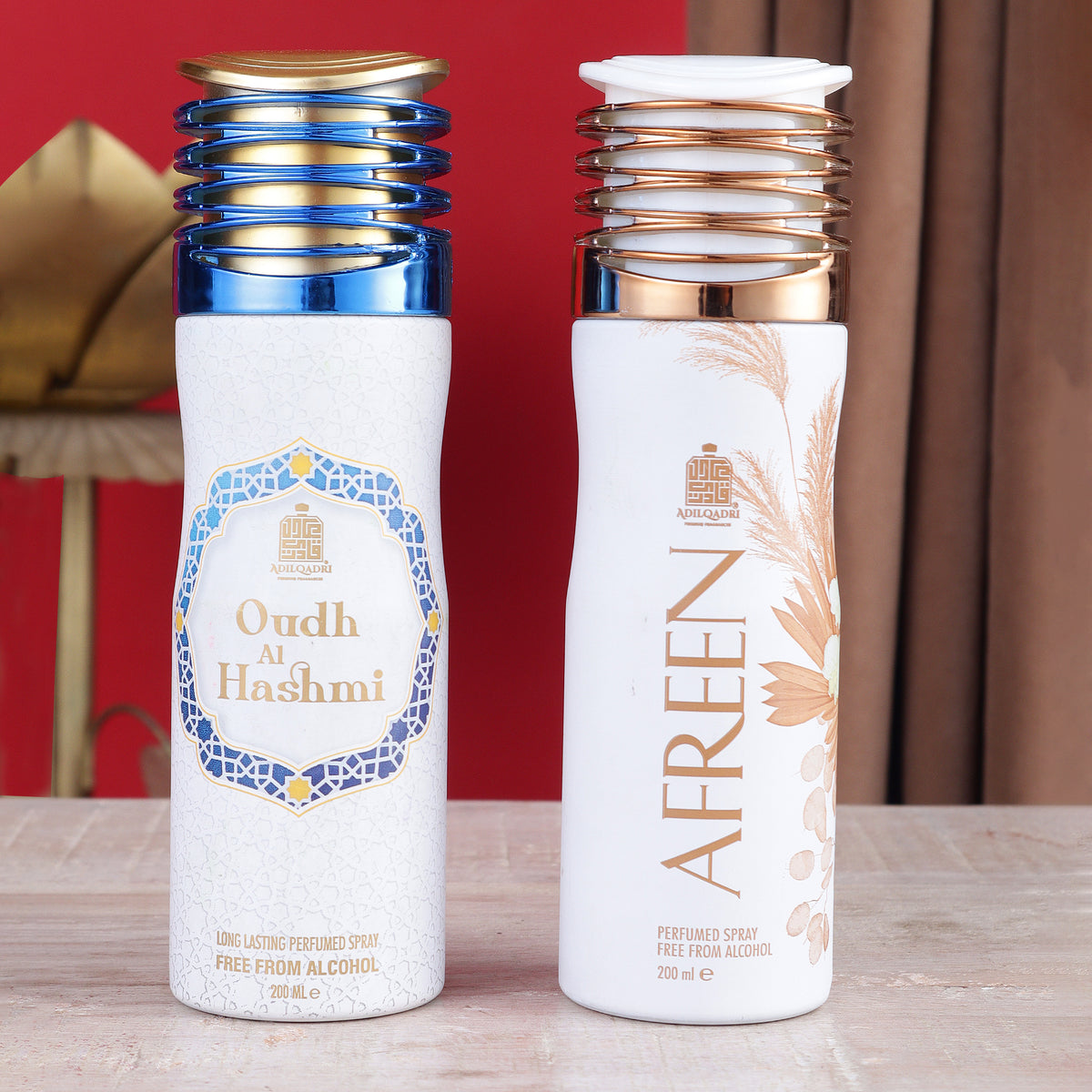 Combo Afreen & Oudh Al Hashmi Alcohol Free Premium Deodorant Body spray 200 ML Each