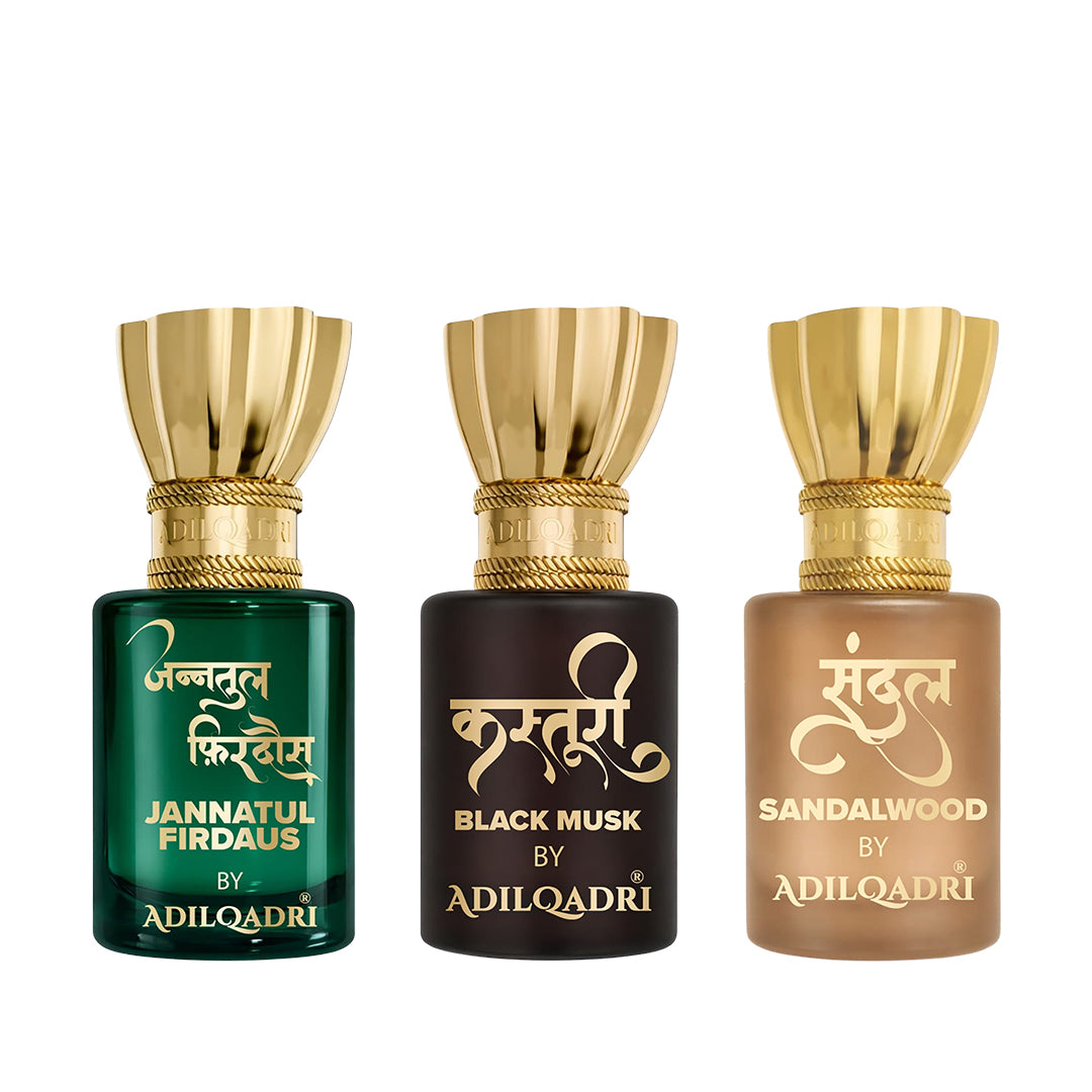 Pack of 3 Jannatul Firdaus, Kasturi And Sandal (Chandan) Attar 5.5 ML Each