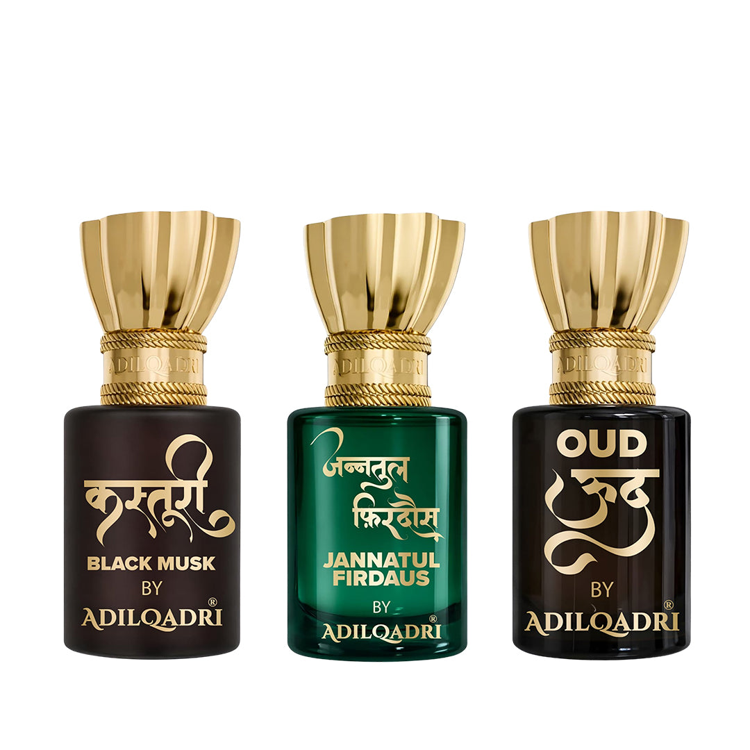 Kasturi, Jannatul Firdaus And Oud Attar Pack of 3 5.5 ML Each