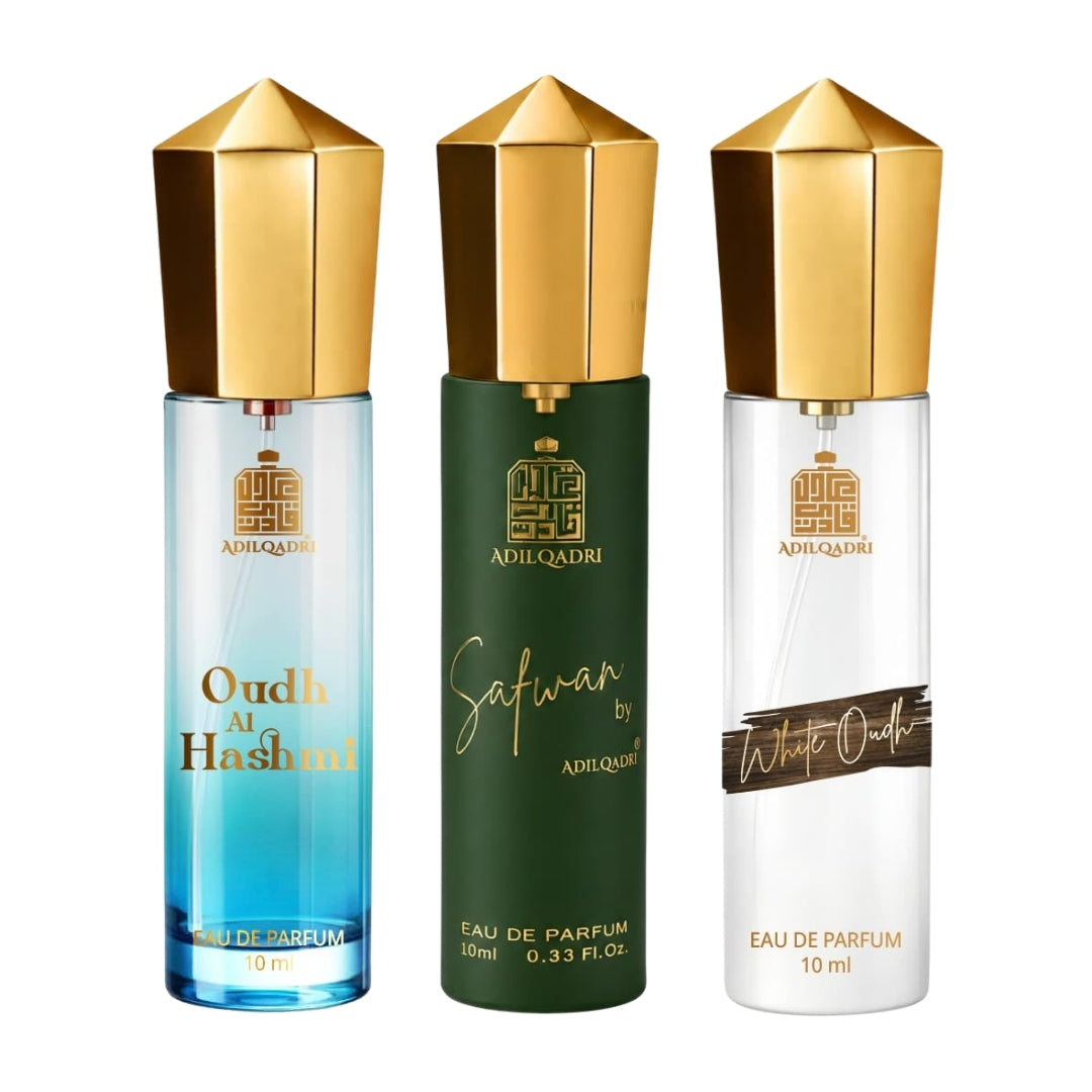 Pack Of 3 Oudh AL Hasmi, Safwan And White Oudh Perfume Spray 10 ML Each