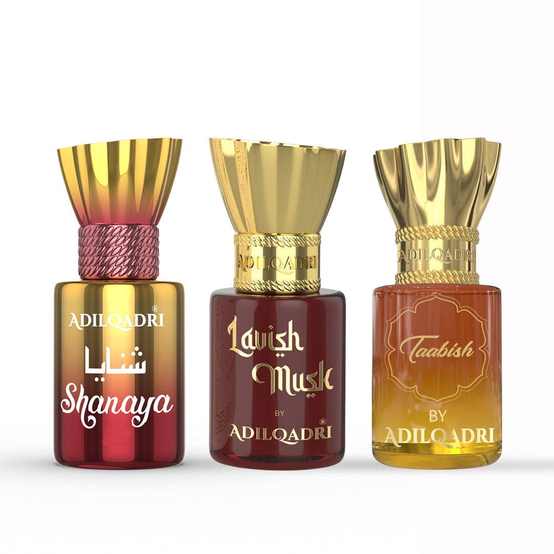 3 Pcs Attar Set Shanaya, Lavish Musk And Taabish 5.5 Ml Each