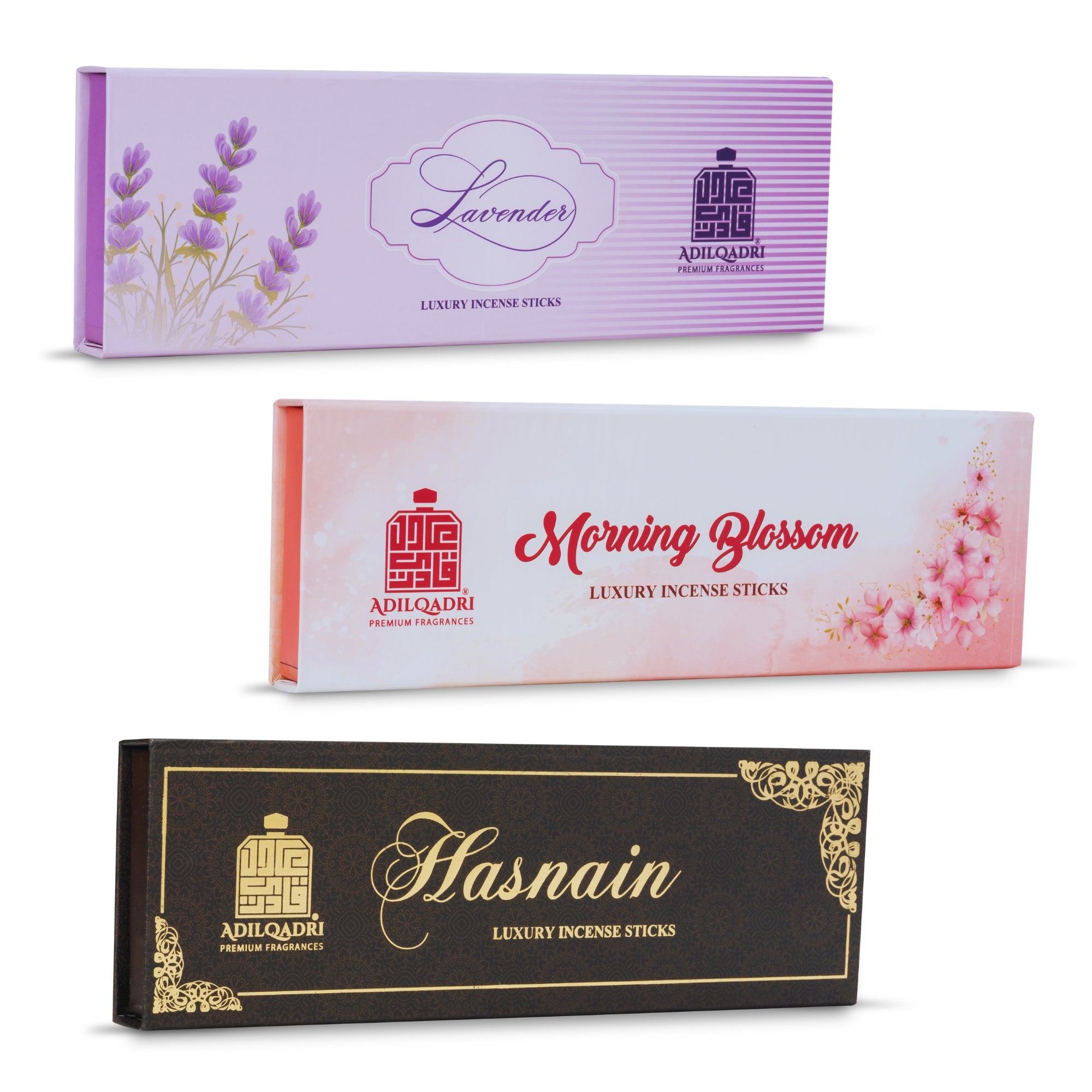 Pack Of 3 Lavender, Morning Blossom & Hasnain Agarbatti ( Incense Sticks ) 50gm Each