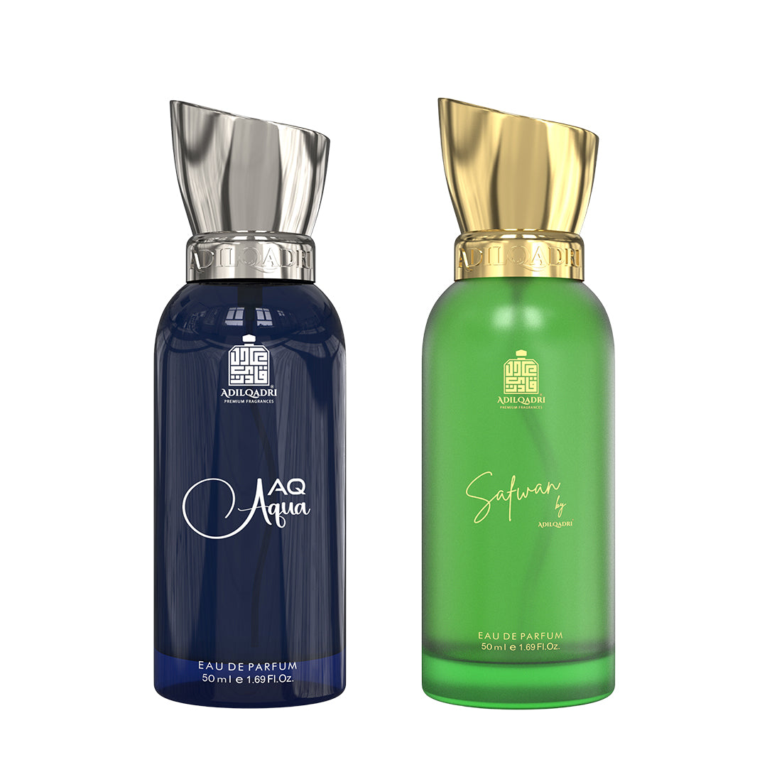 Pack Of 2 AQ Aqua And Safwan Premium Perfume Spray 50ml x 2