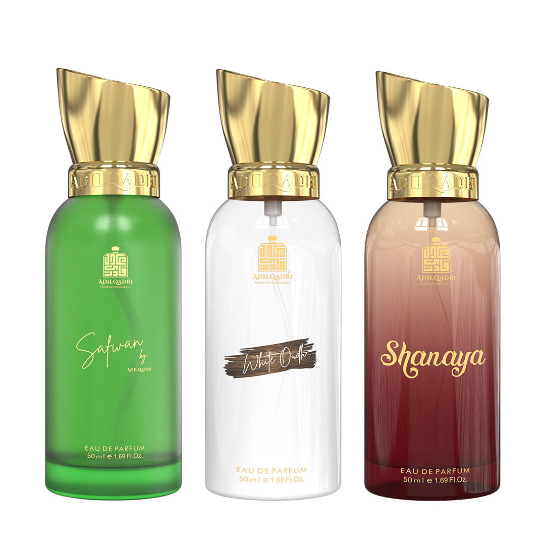 Pack Of 3 Safwan, White Oudh And Shanaya Premium Perfume Spray 50ml x 3