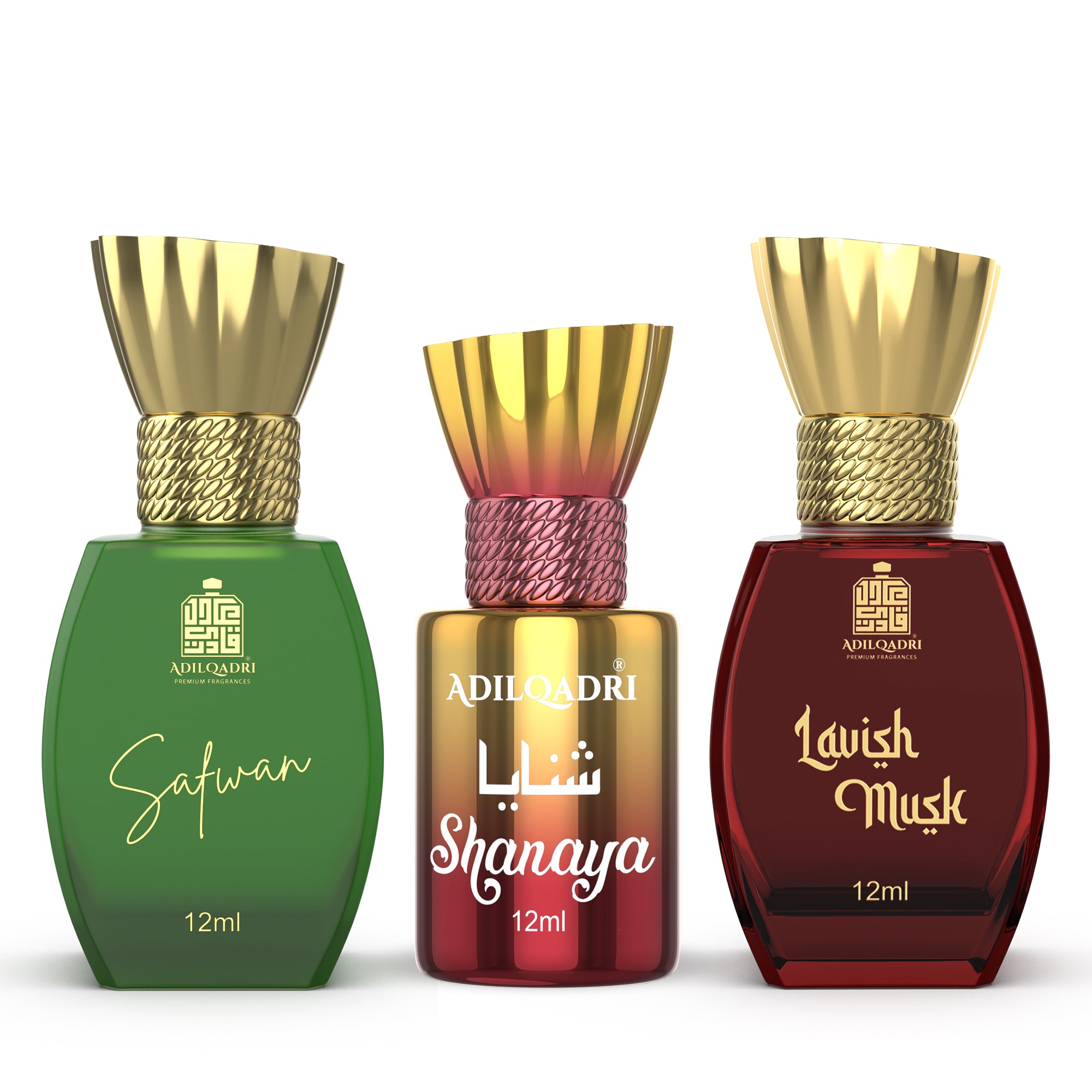 3 Pcs Attar Set Safwan, Shanaya And Lavish Musk 12ml Each