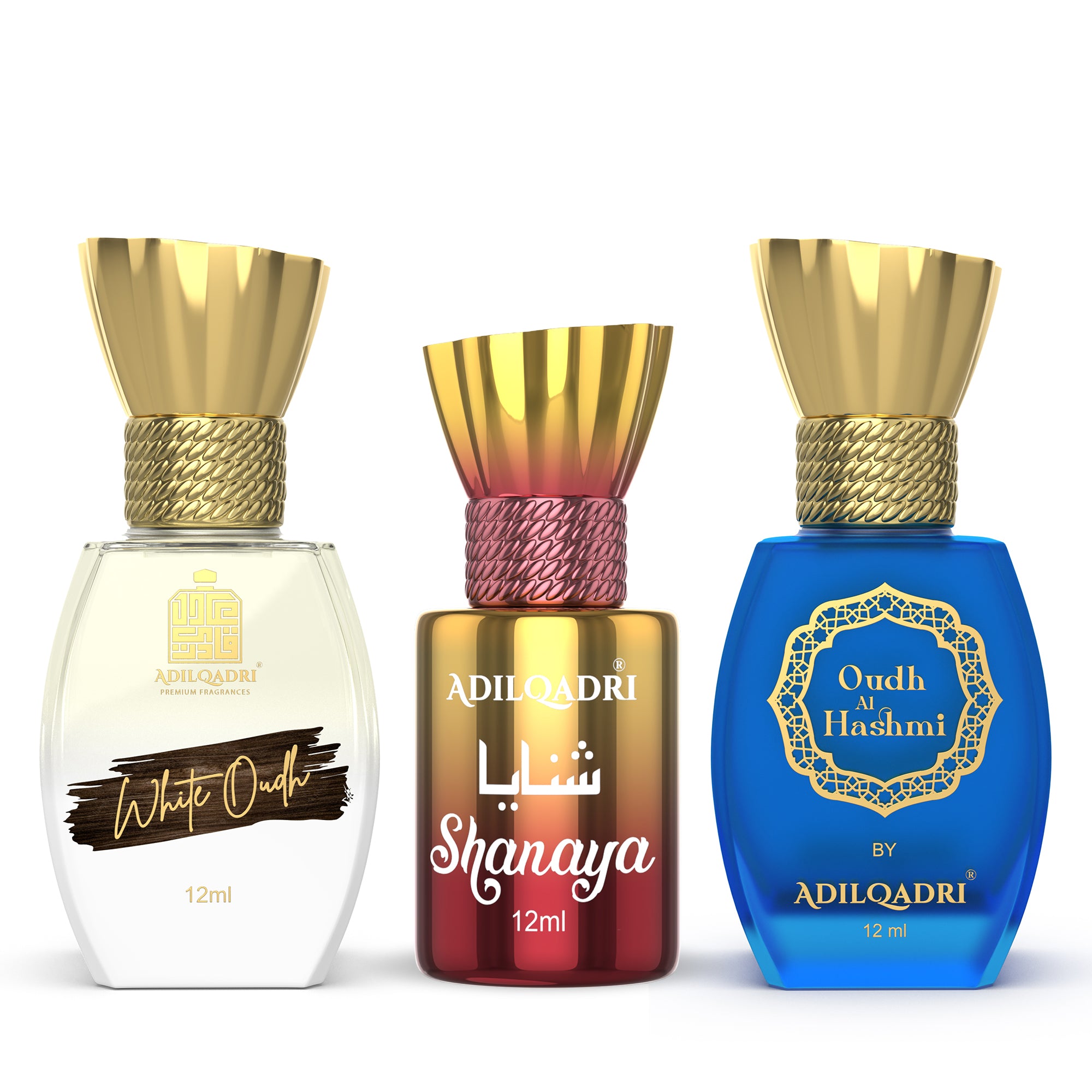 3 Pcs Oudh Attar Set White Oudh, Shanaya And Oudh Al Hashmi 12 ML Each