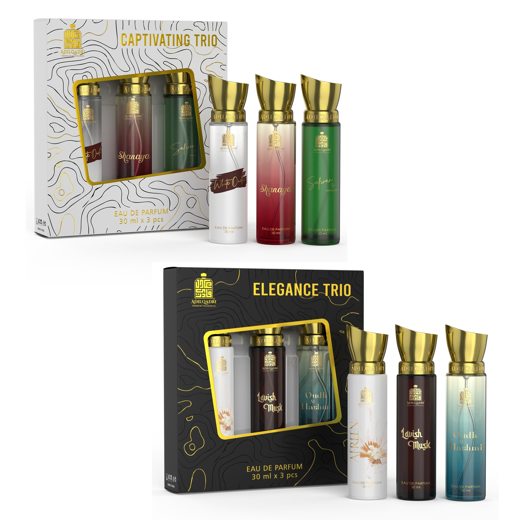 Pack Of 2 Captivating Trio And Elegance Trio Premium Perfume Spray 30ml x 6