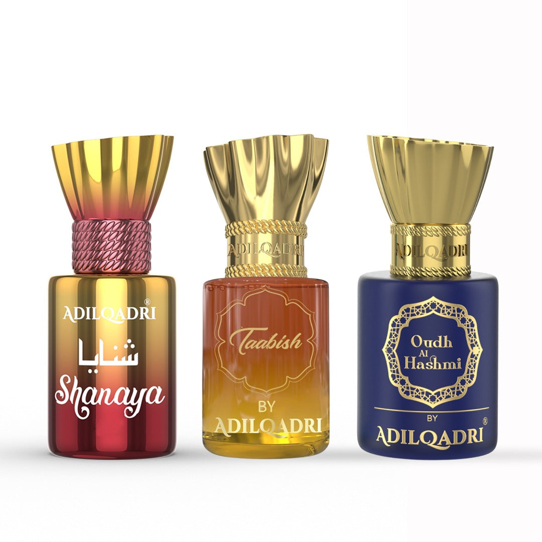 3 Pcs Attar Set Shanaya, Taabish And Oudh AL Hashmi 5.5 ML Each