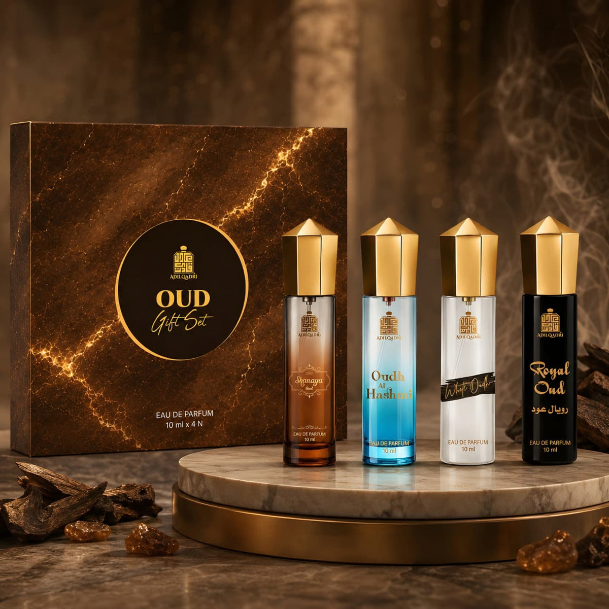 Oud Perfume Gift Set 4 Pcs Set of Premium Perfume Spray