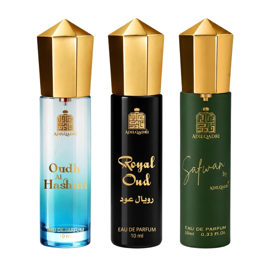 Pack Of 3 Oudh AL Hasmi, Royal Oudh And Safwan Perfume Spray 10 ML Each